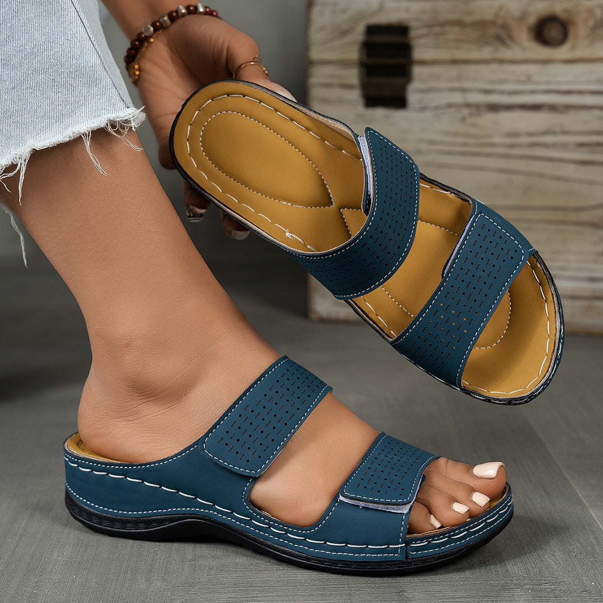 Women's Orthopaedic Sandals with Double Straps and Soft Cushioning-thumbmail-5