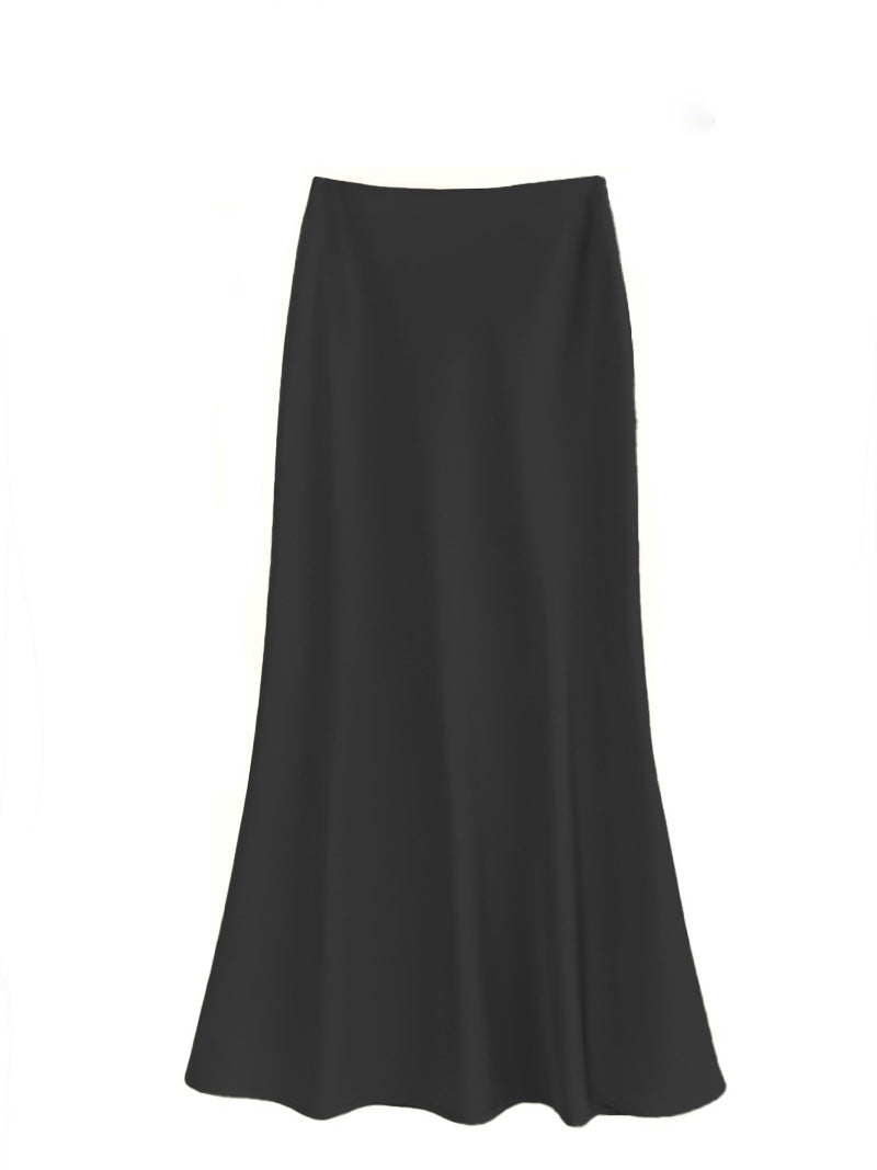 High-Waisted Satin Mermaid Maxi Skirt-thumbmail-2