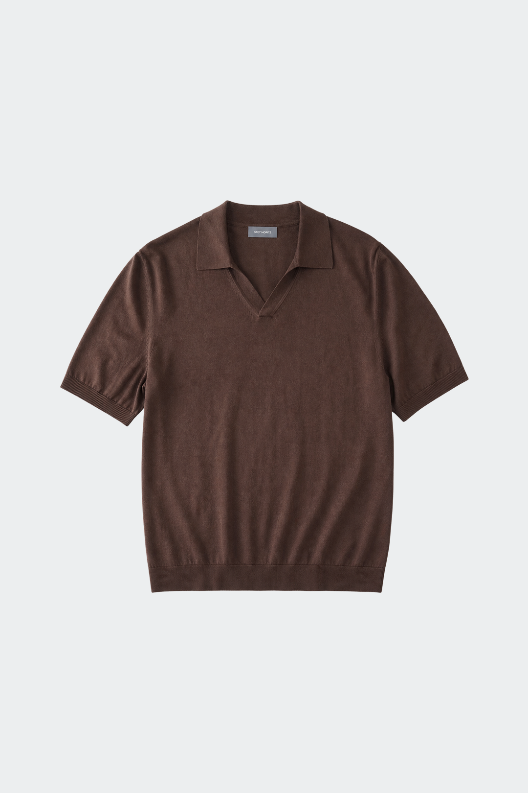 Open Collar Cotton Knit Polo-thumbmail-6