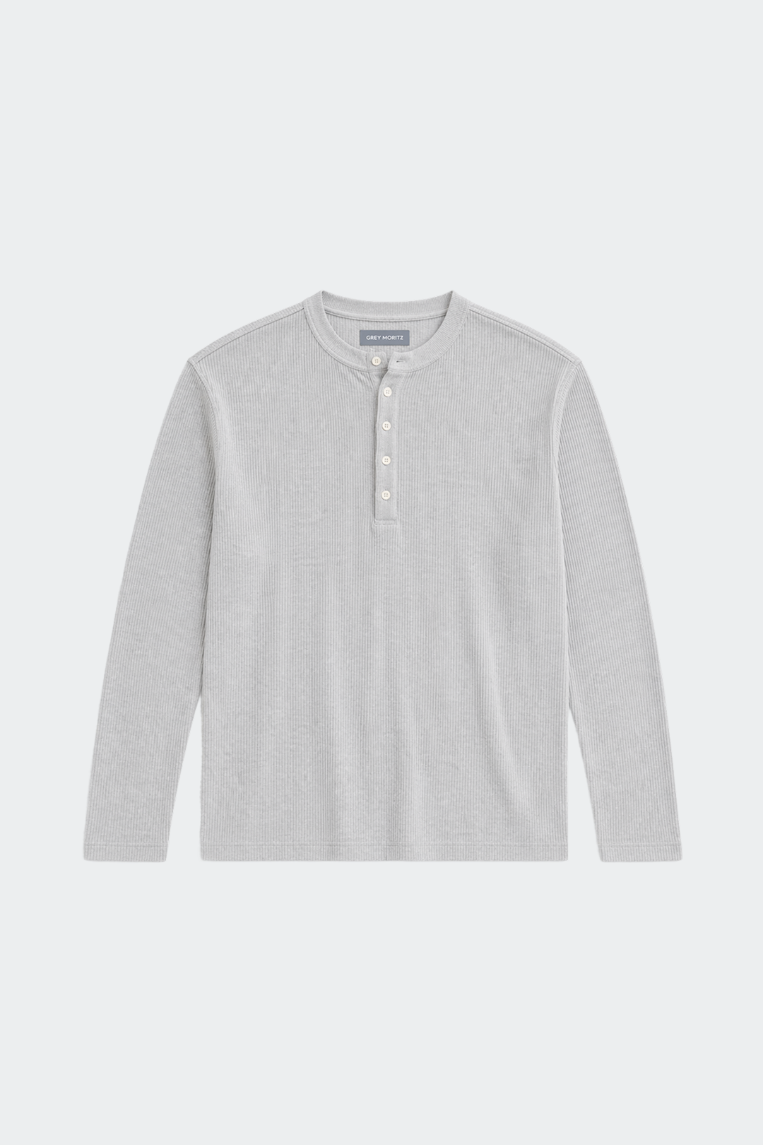 Ribbed Long Sleeve Henley Shirt-7