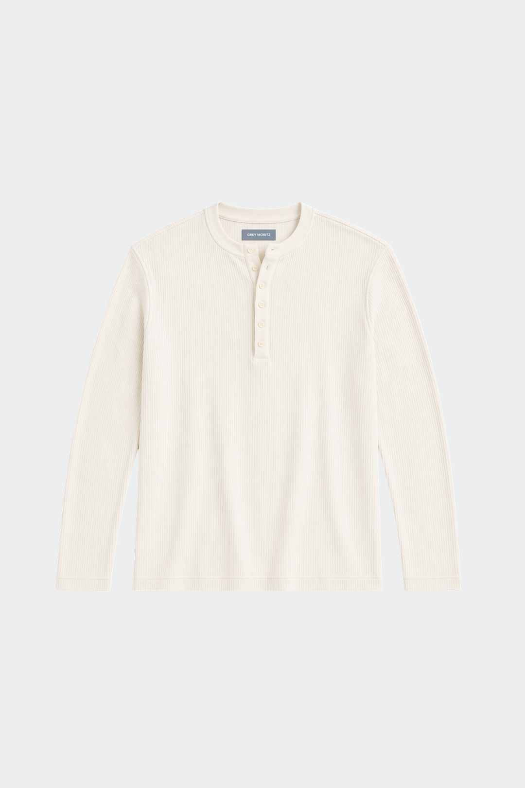 Ribbed Long Sleeve Henley Shirt-3