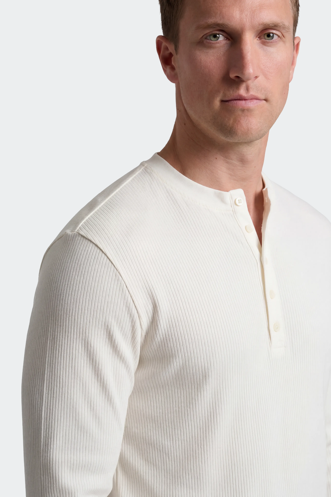 Ribbed Long Sleeve Henley Shirt-thumbmail-5