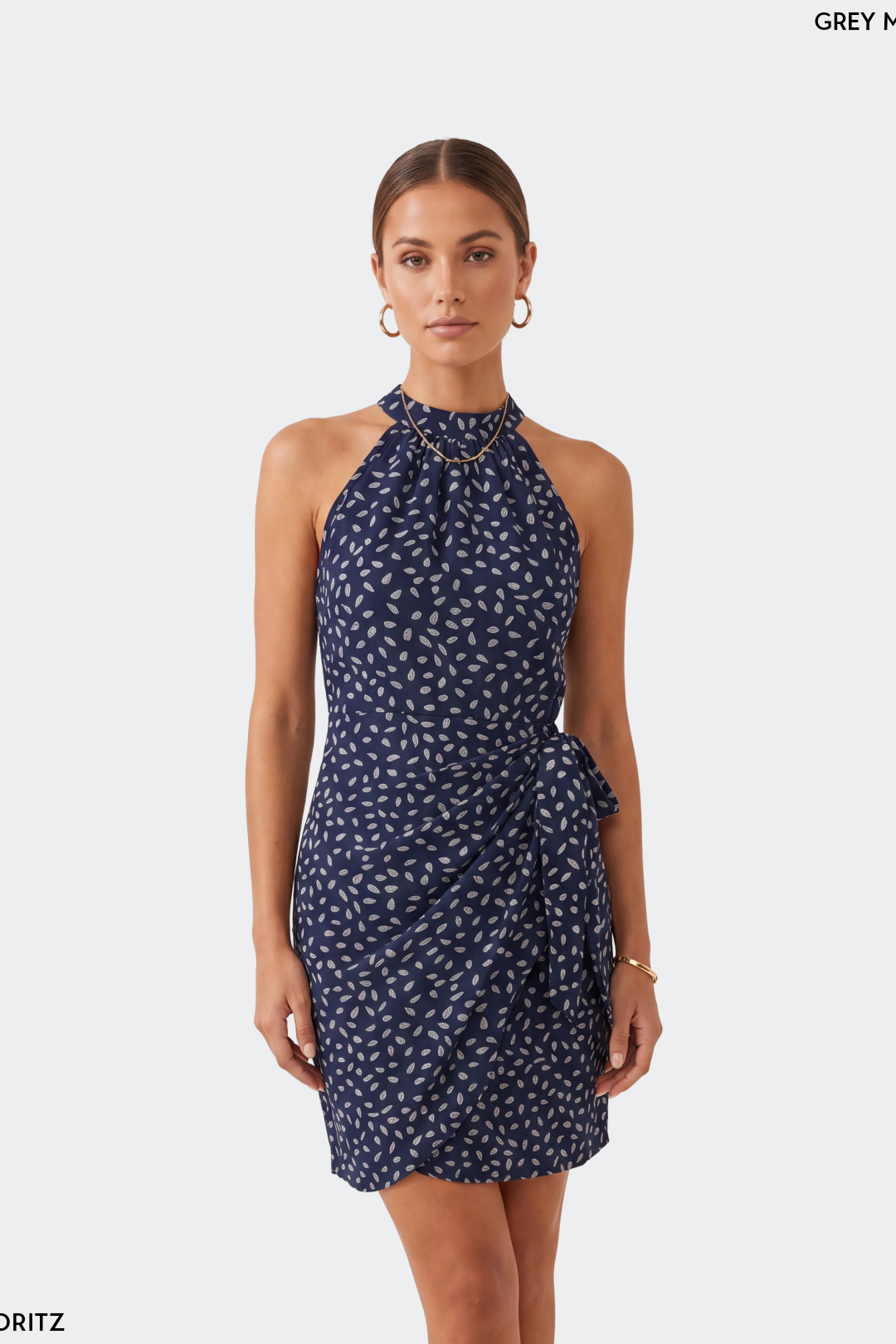 Tie-Waist Halter Wrap Mini Dress