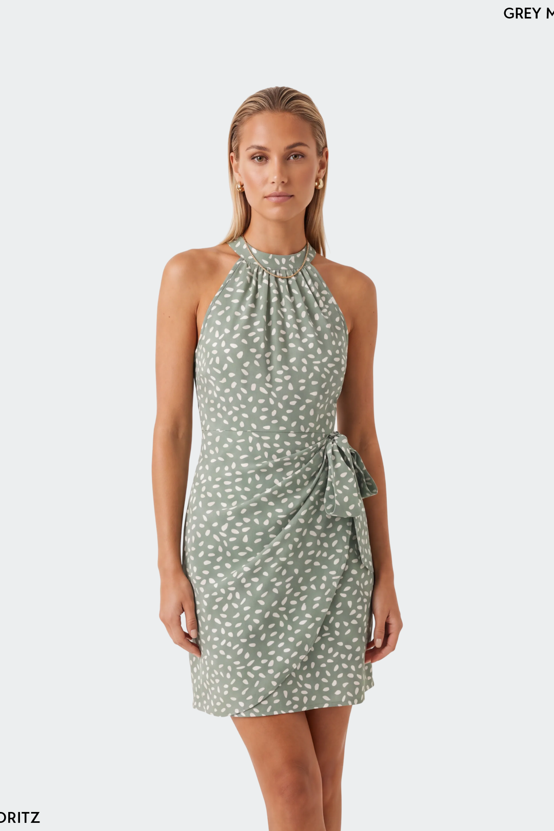 Tie-Waist Halter Wrap Mini Dress