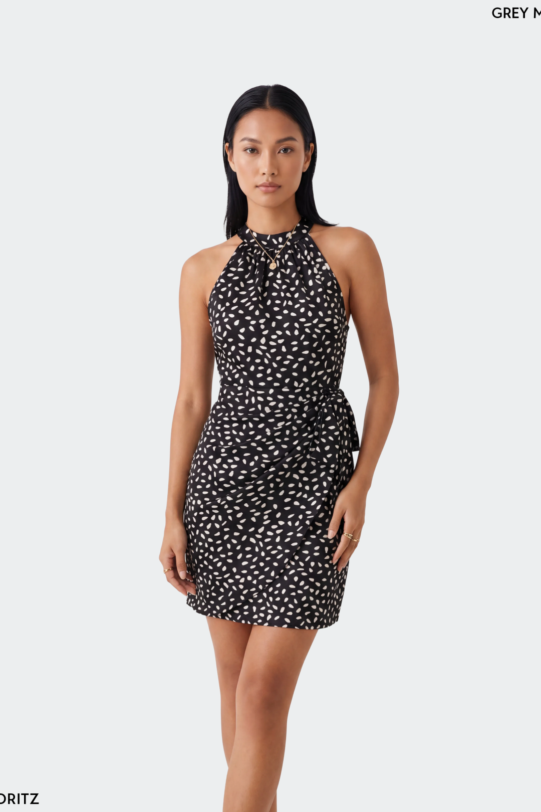 Tie-Waist Halter Wrap Mini Dress