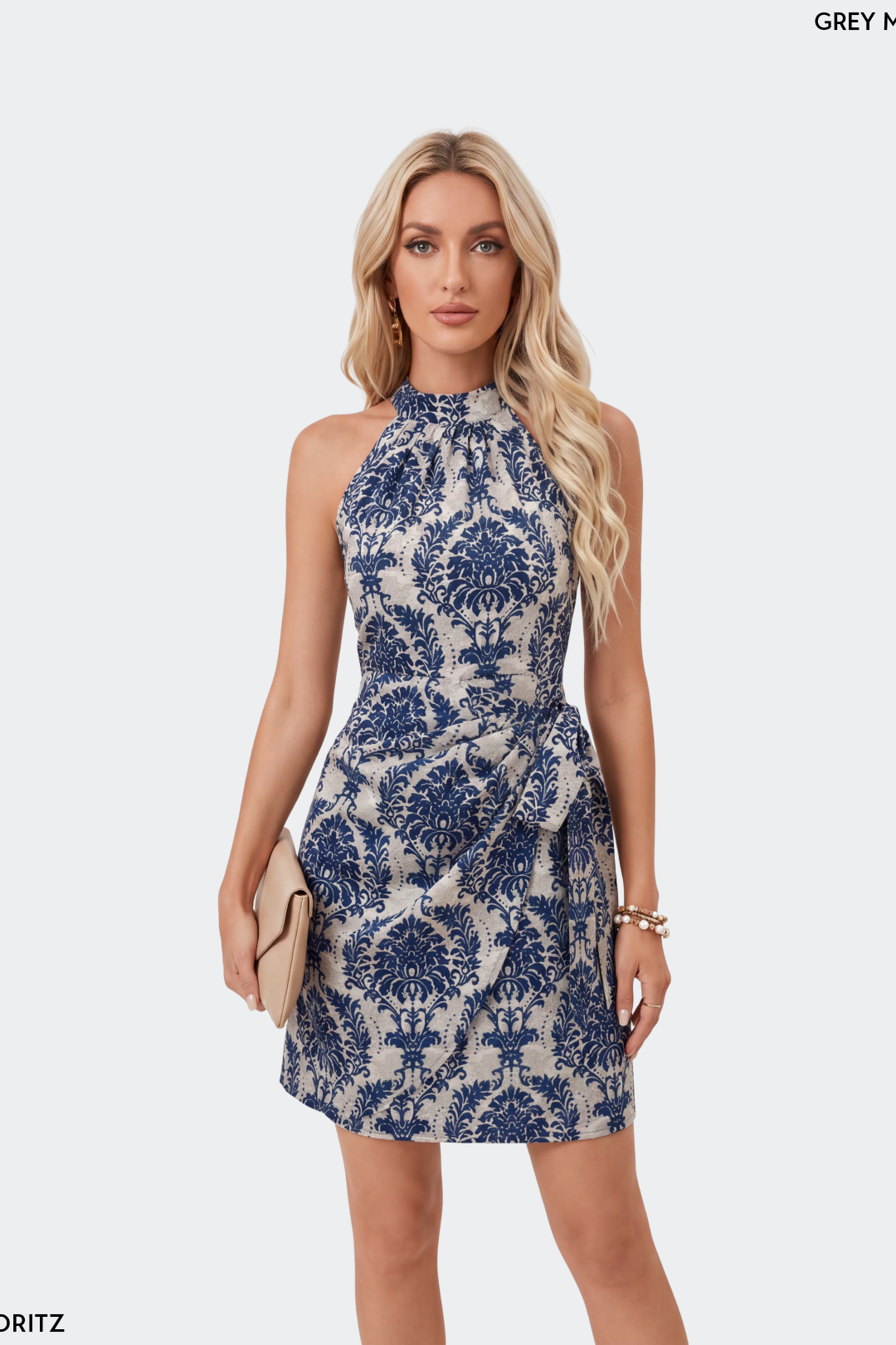 Tie-Waist Halter Wrap Mini Dress
