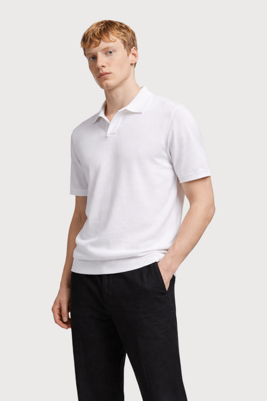 Buttonless Knitted Polo