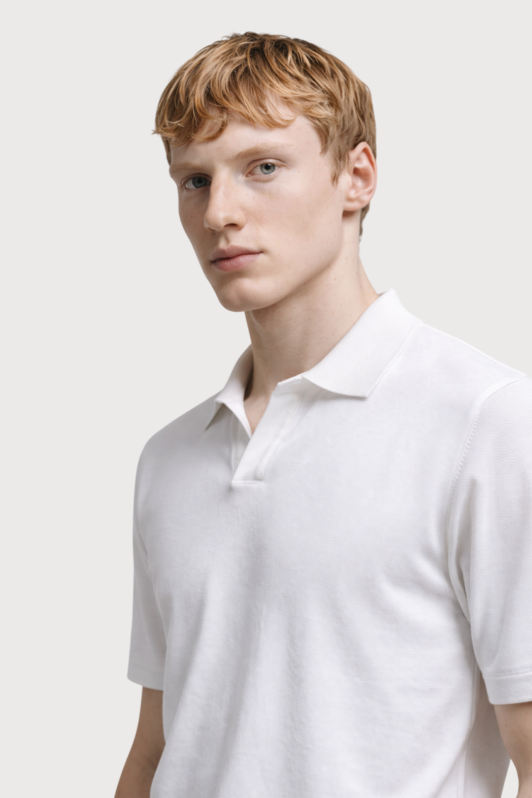 Buttonless Knitted Polo