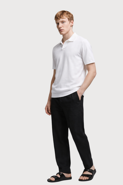 Buttonless Knitted Polo