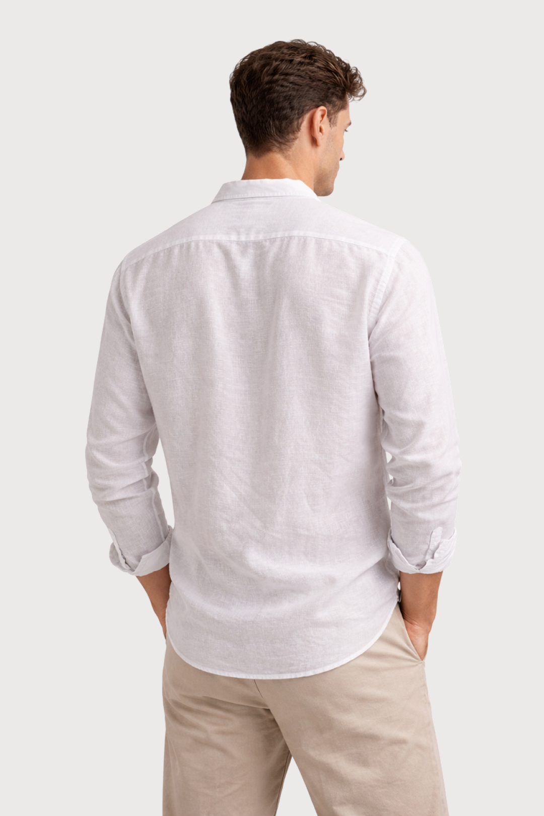 Band Collar Linen Shirt