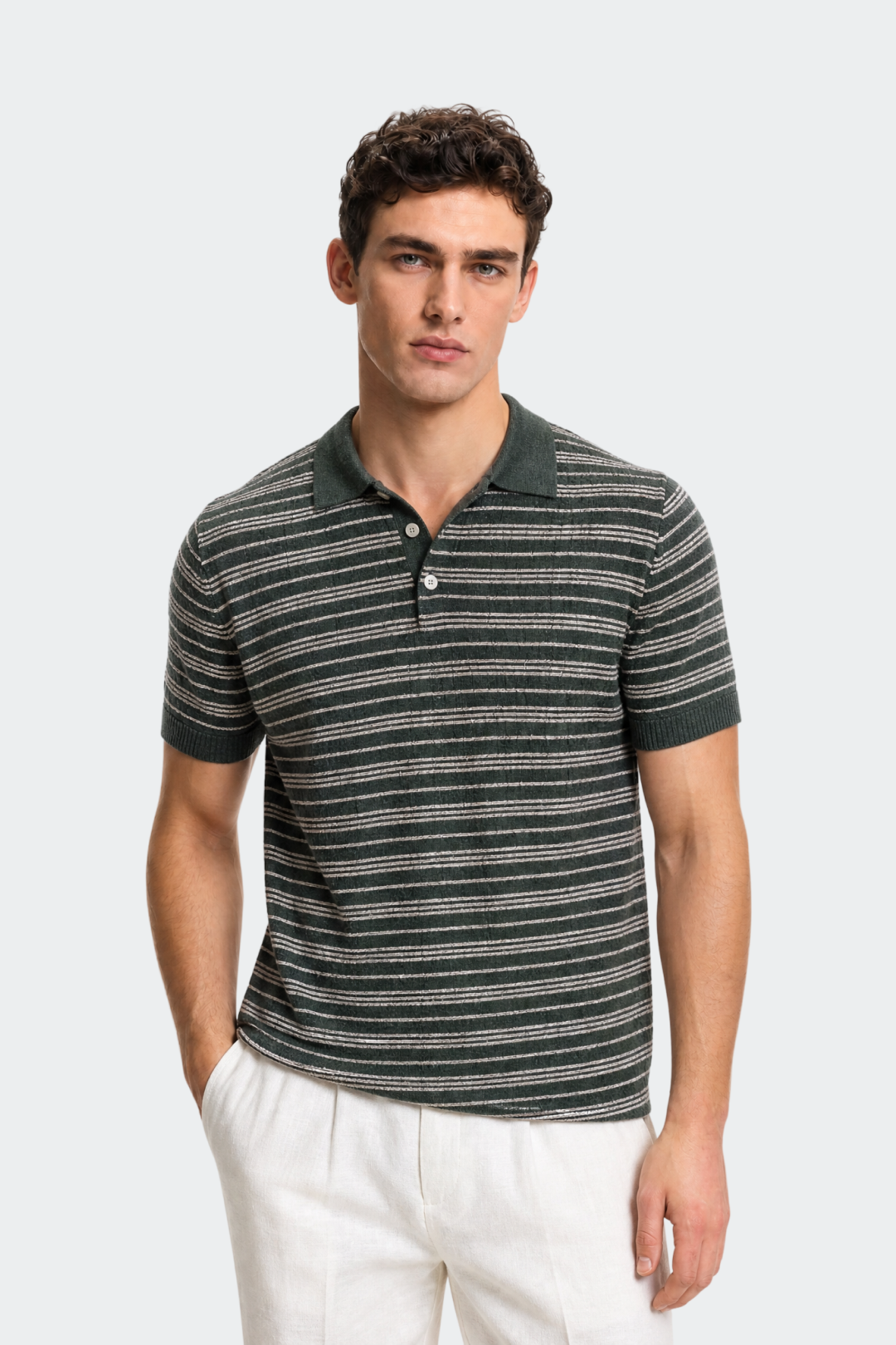 Striped Knit Polo