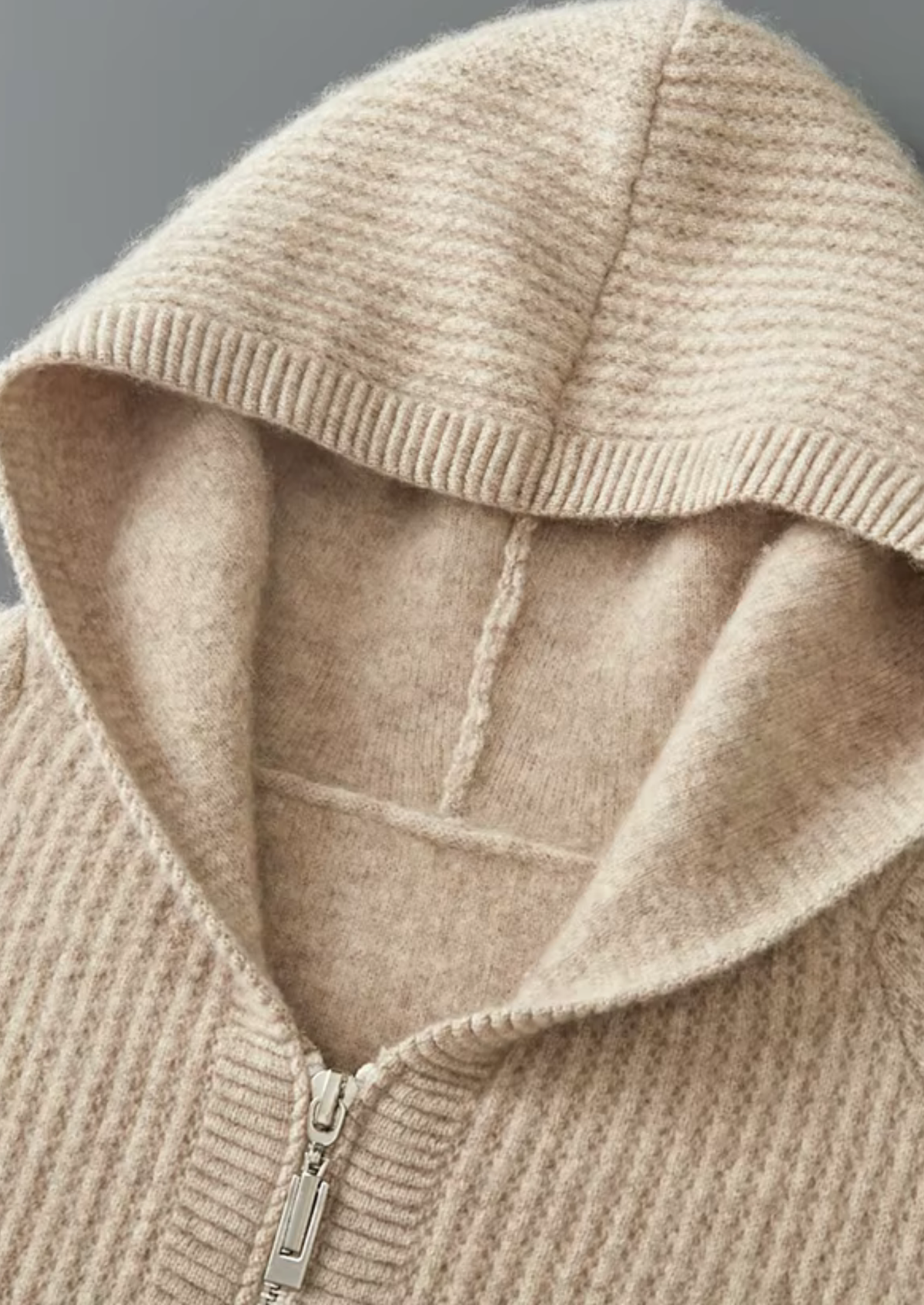 Hooded Full Zip Wool Cardigan-thumbmail-8