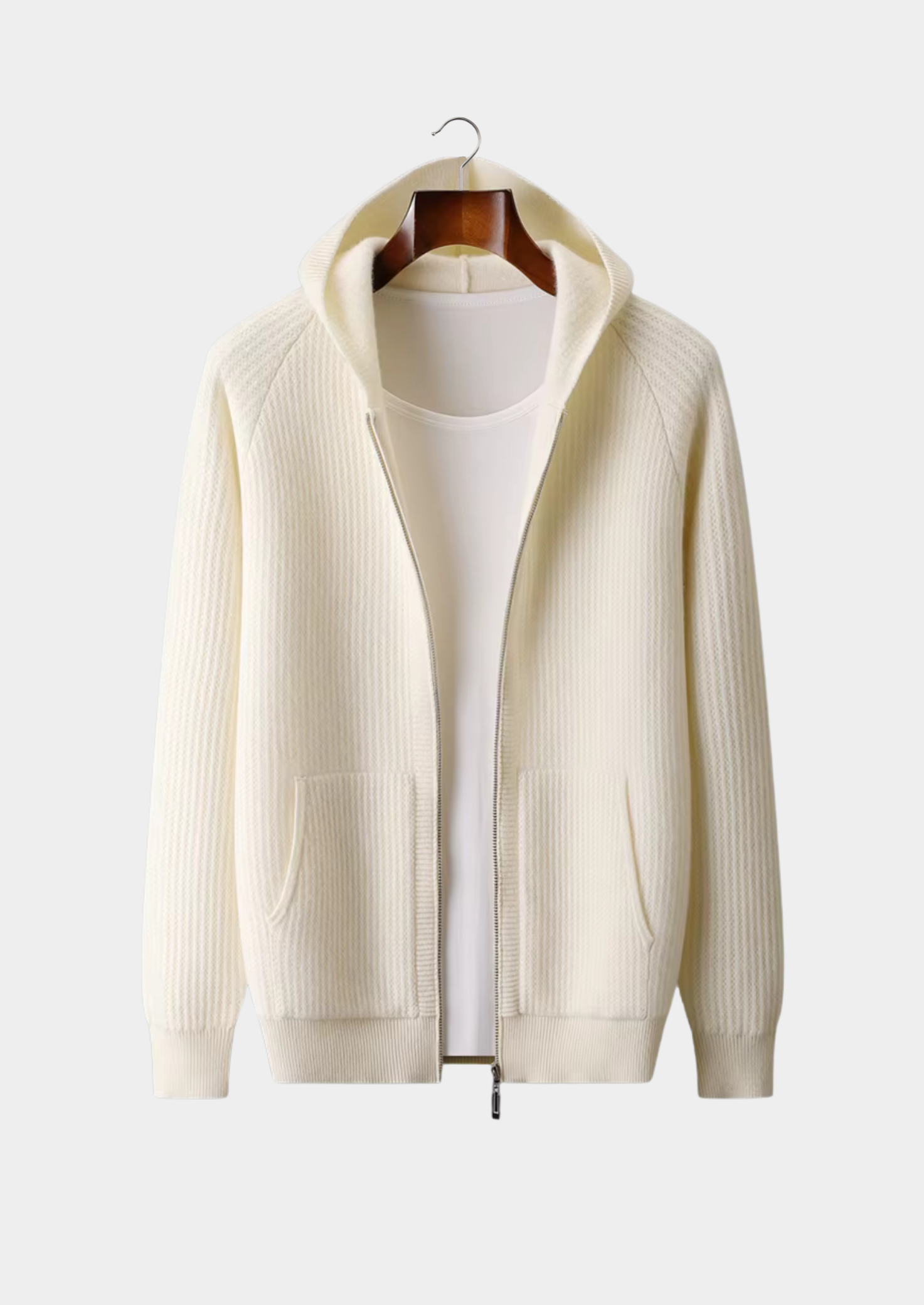 Hooded Full Zip Wool Cardigan-thumbmail-11