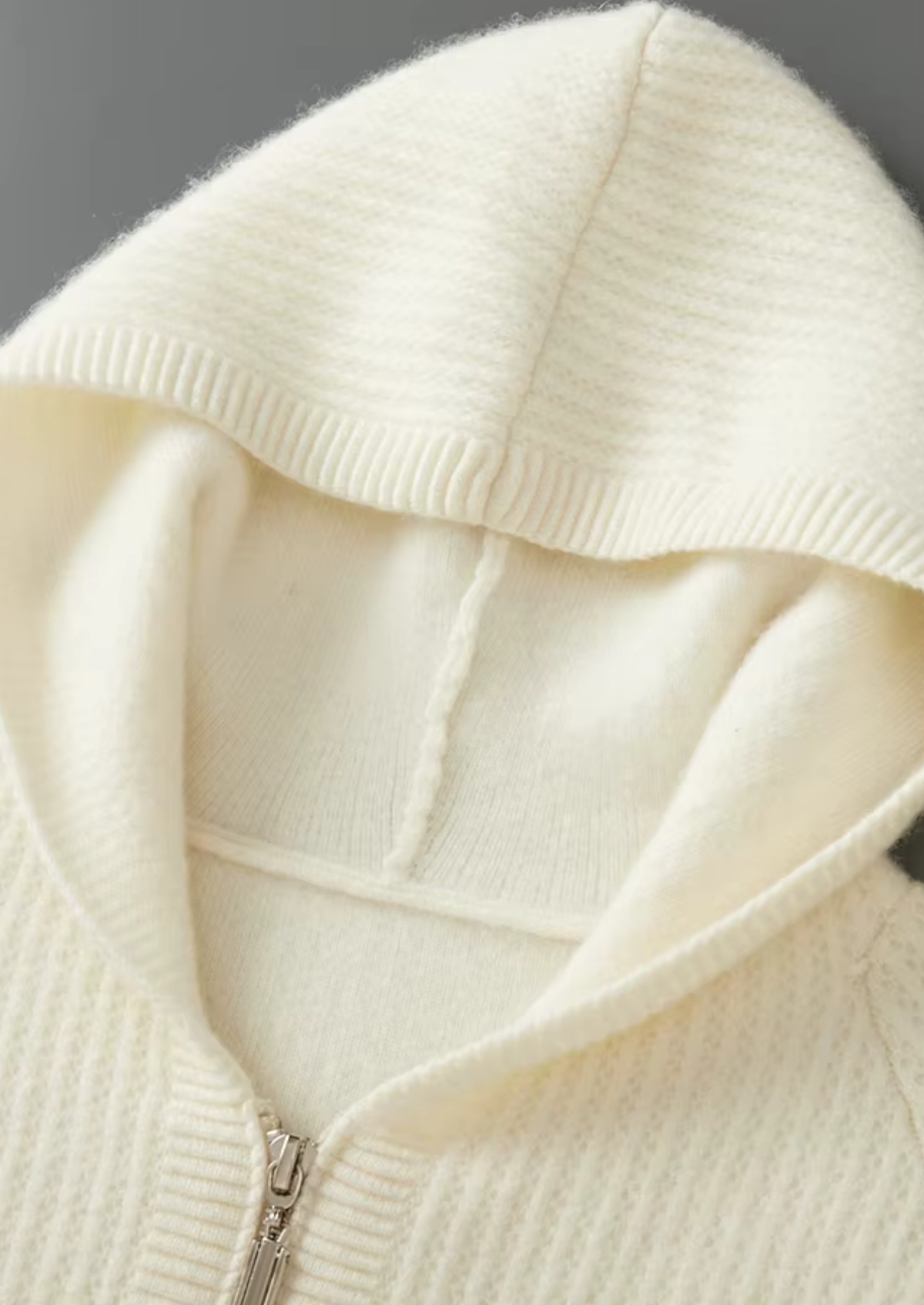 Hooded Full Zip Wool Cardigan-thumbmail-15