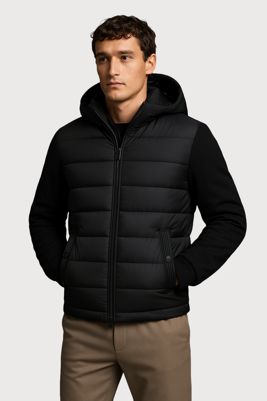 Quilted Hybrid Hooded Jacket