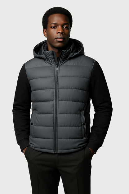Quilted Hybrid Hooded Jacket