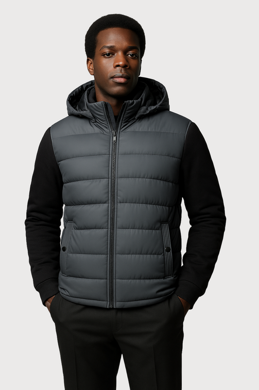 Quilted Hybrid Hooded Jacket
