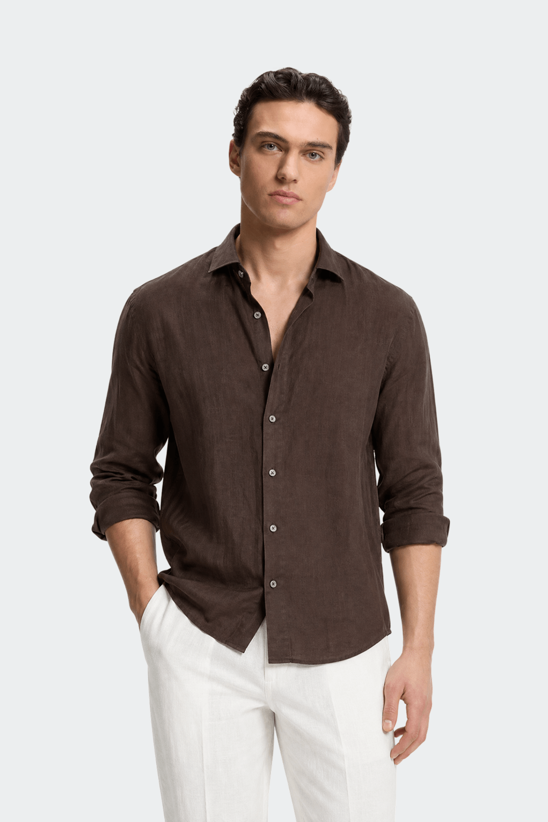 Long Sleeve Linen Shirt-1
