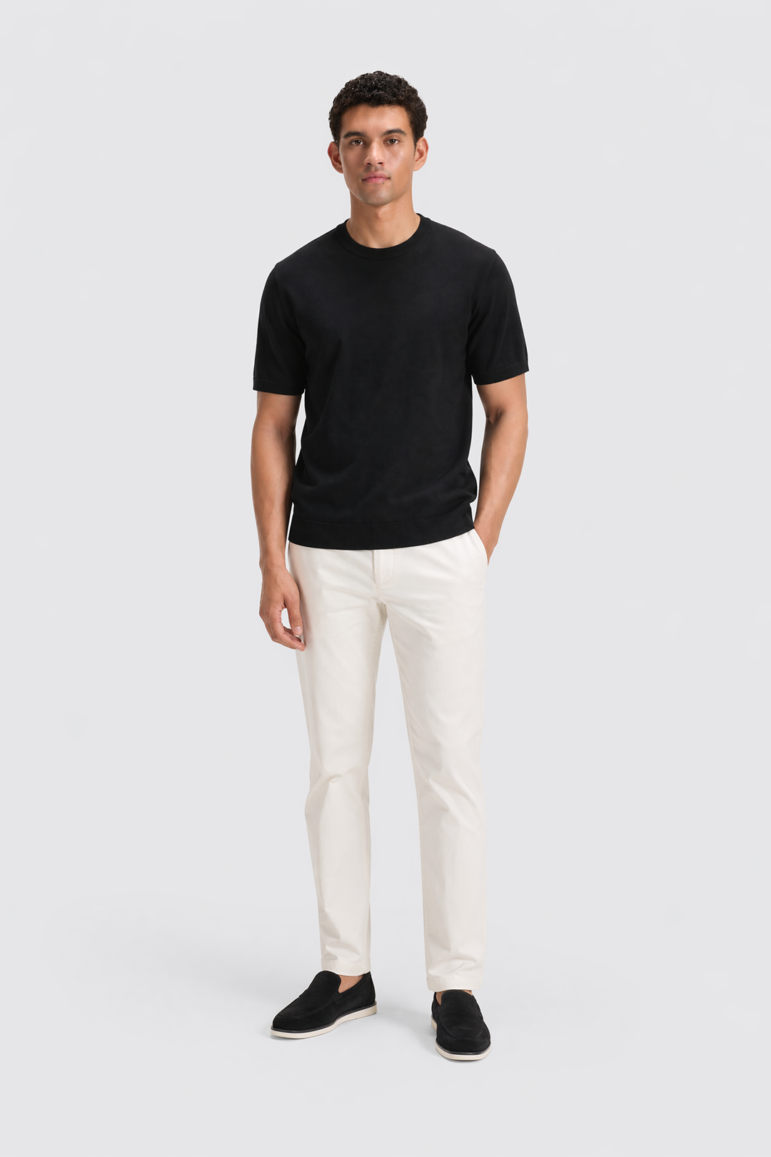 Knitted Cotton Crewneck T-Shirt-4