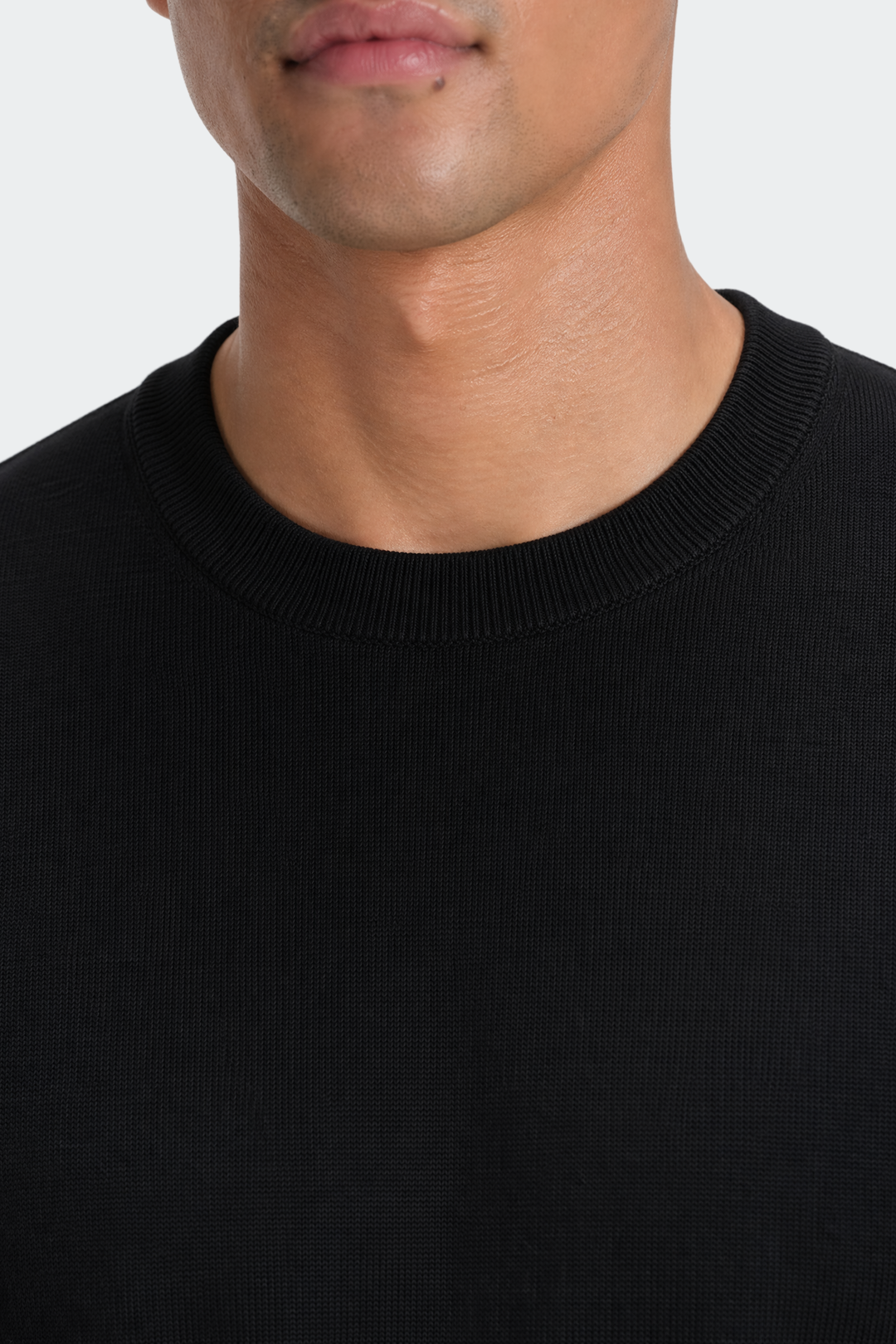 Knitted Cotton Crewneck T-Shirt-2