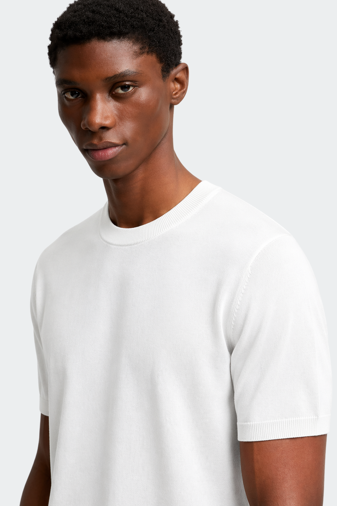 Knitted Cotton Crewneck T-Shirt-9