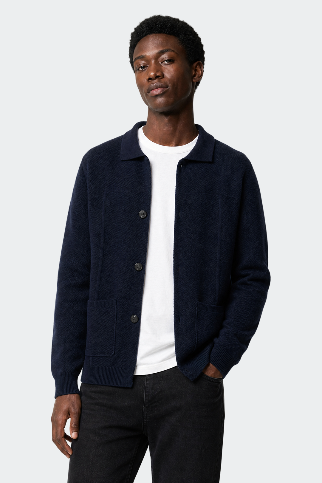 Spread Collar Wool Cardigan-thumbmail-2