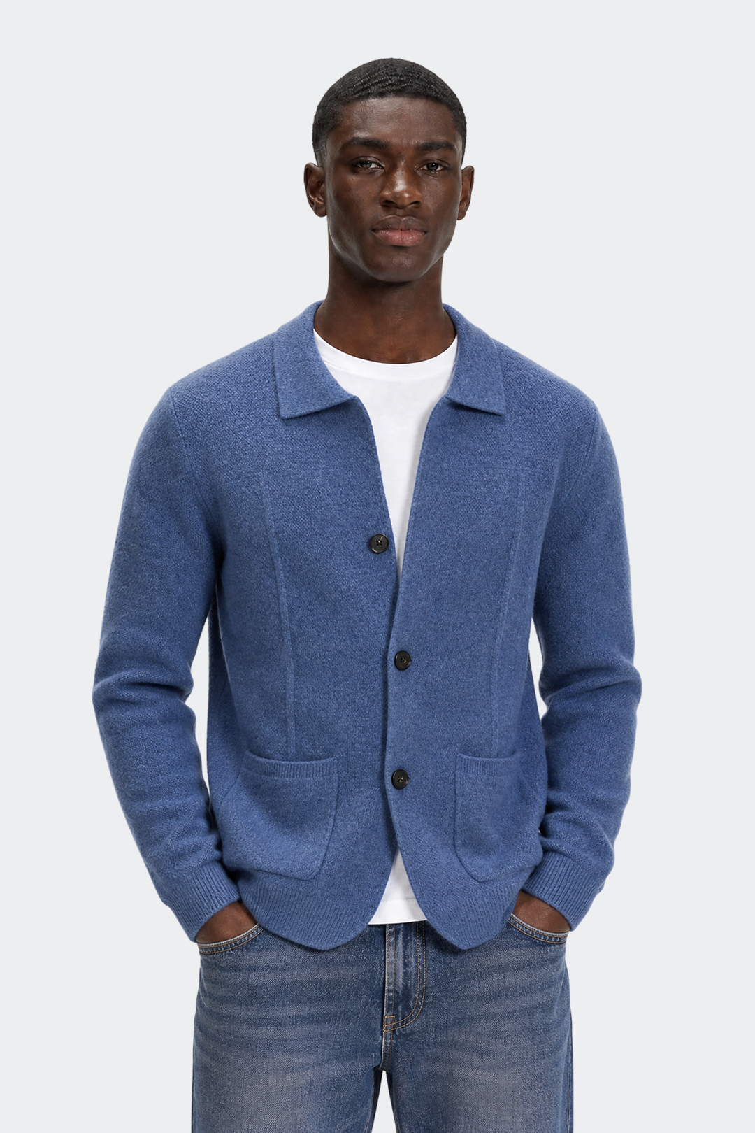 Spread Collar Wool Cardigan-thumbmail-4