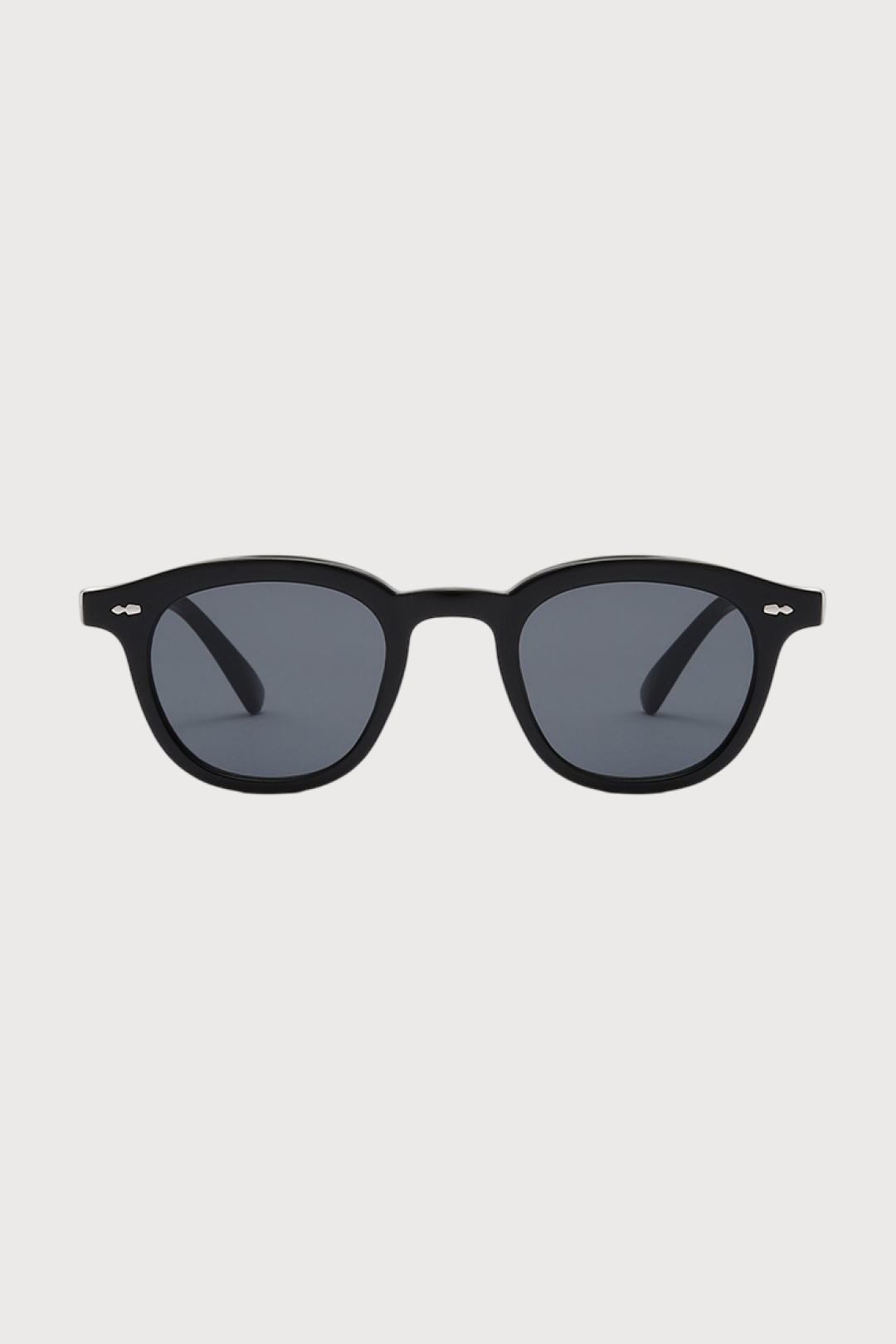 Black Polarized Round-Frame Sunglasses