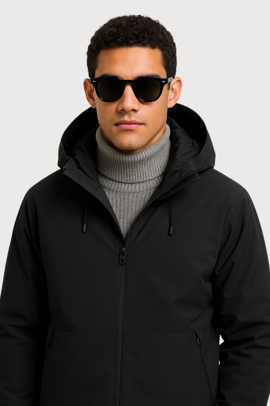 Black Polarized Round-Frame Sunglasses