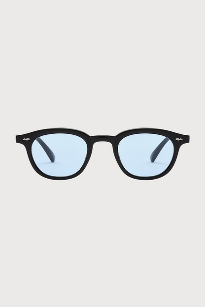 Black Polarized Round-Frame Sunglasses