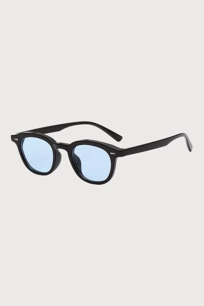 Black Polarized Round-Frame Sunglasses