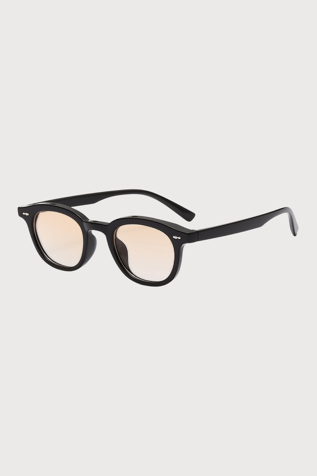 Black Polarized Round-Frame Sunglasses