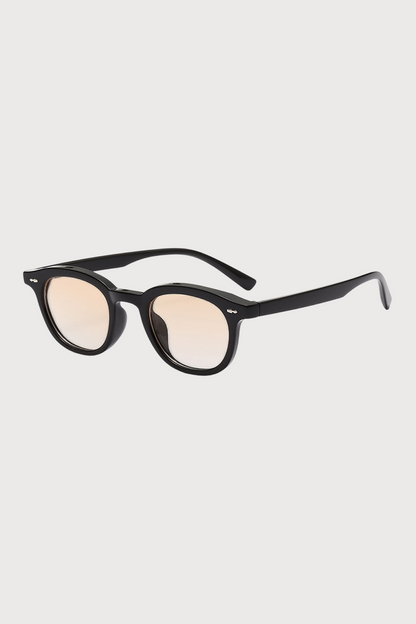 Black Polarized Round-Frame Sunglasses