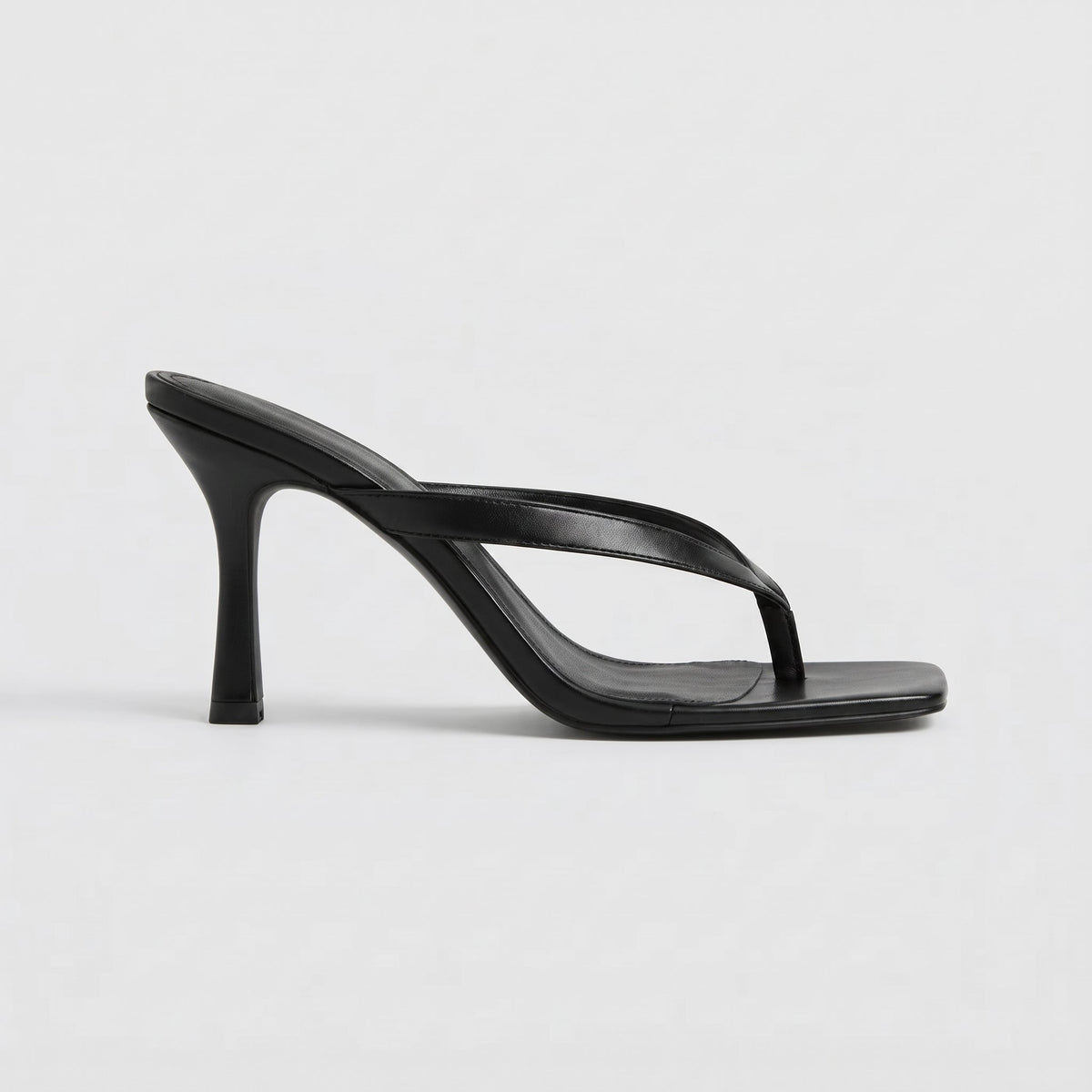 Women's Stiletto High Heel Thong Sandals - Heels - Black - Grey Moritz