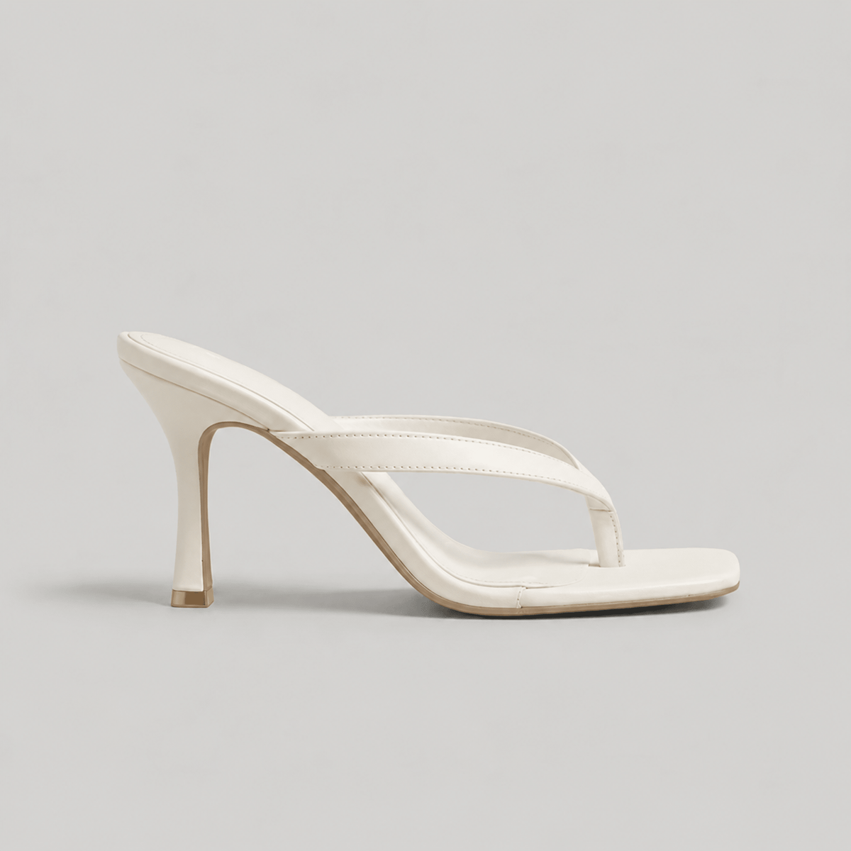 Women's Stiletto High Heel Thong Sandals - Heels - White - Grey Moritz