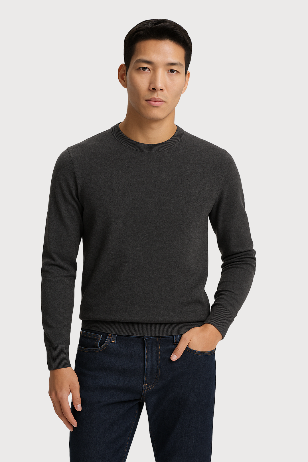 Merino Wool Blend Crewneck Sweater