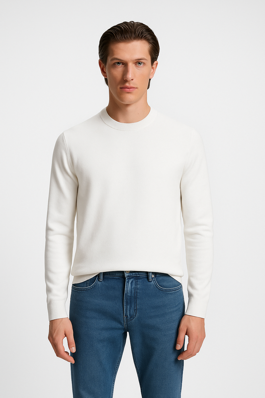 Merino Wool Blend Crewneck Sweater