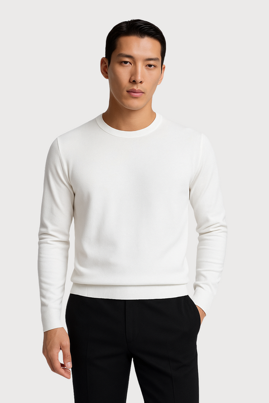 Merino Wool Blend Crewneck Sweater