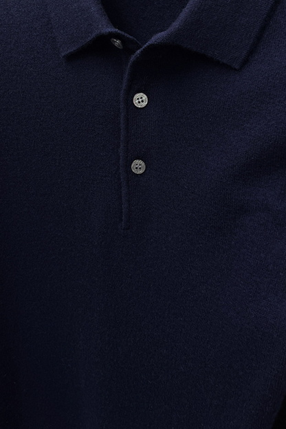 Wool Long-Sleeve Polo