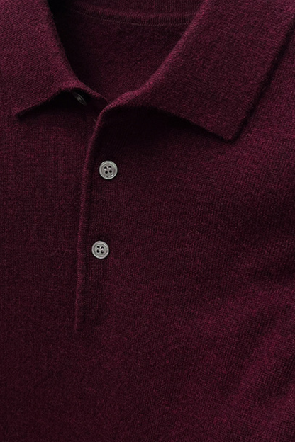 Wool Long-Sleeve Polo