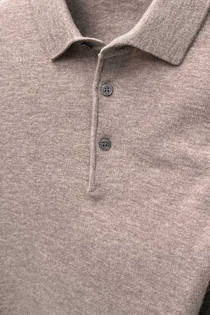 Wool Long-Sleeve Polo