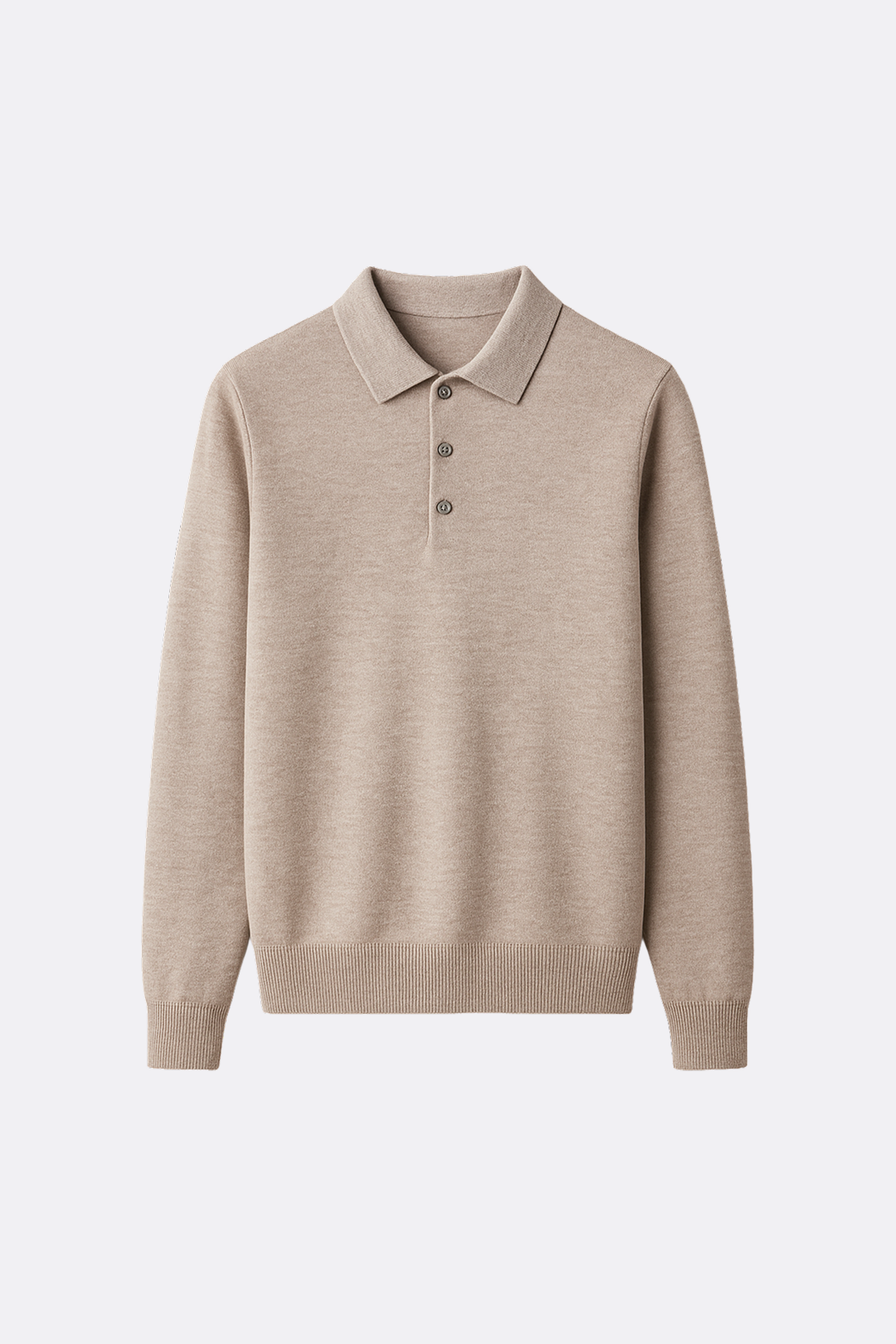 Wool Long-Sleeve Polo