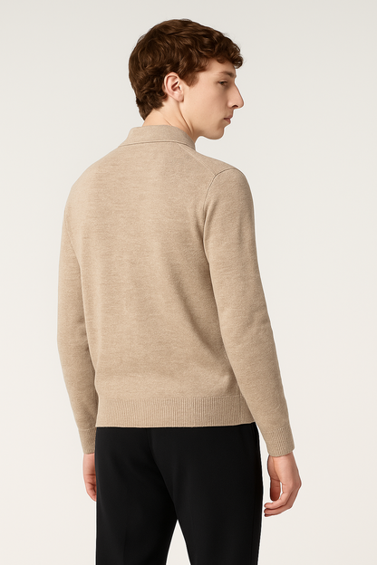 Wool Long-Sleeve Polo