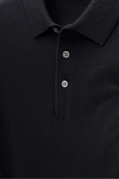 Wool Long-Sleeve Polo