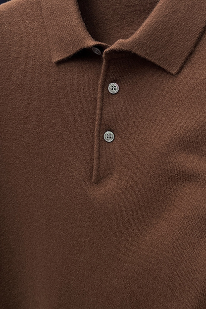 Wool Long-Sleeve Polo
