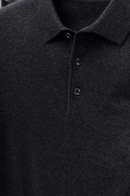 Wool Long-Sleeve Polo