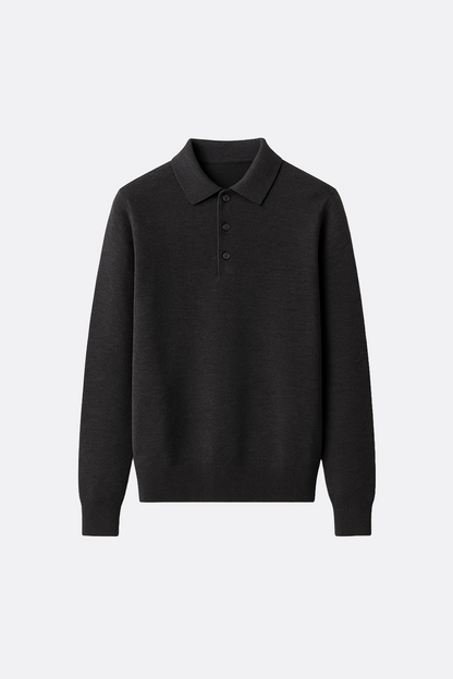 Wool Long-Sleeve Polo