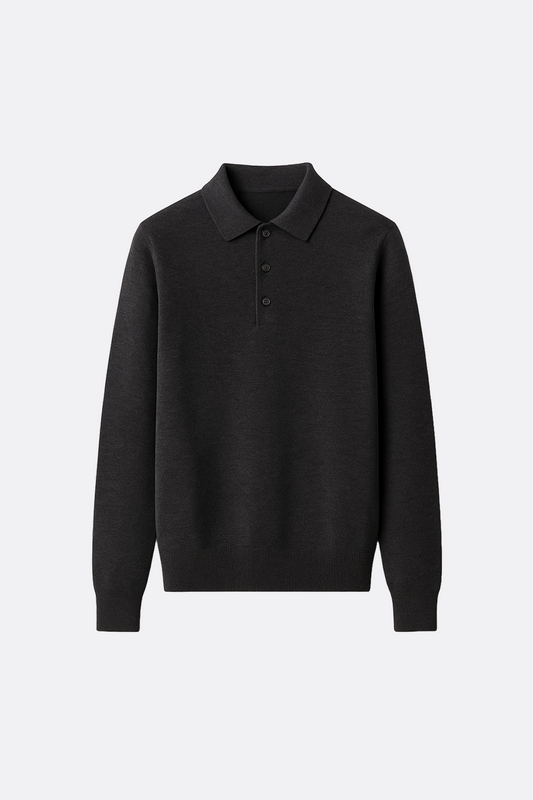 Wool Long-Sleeve Polo