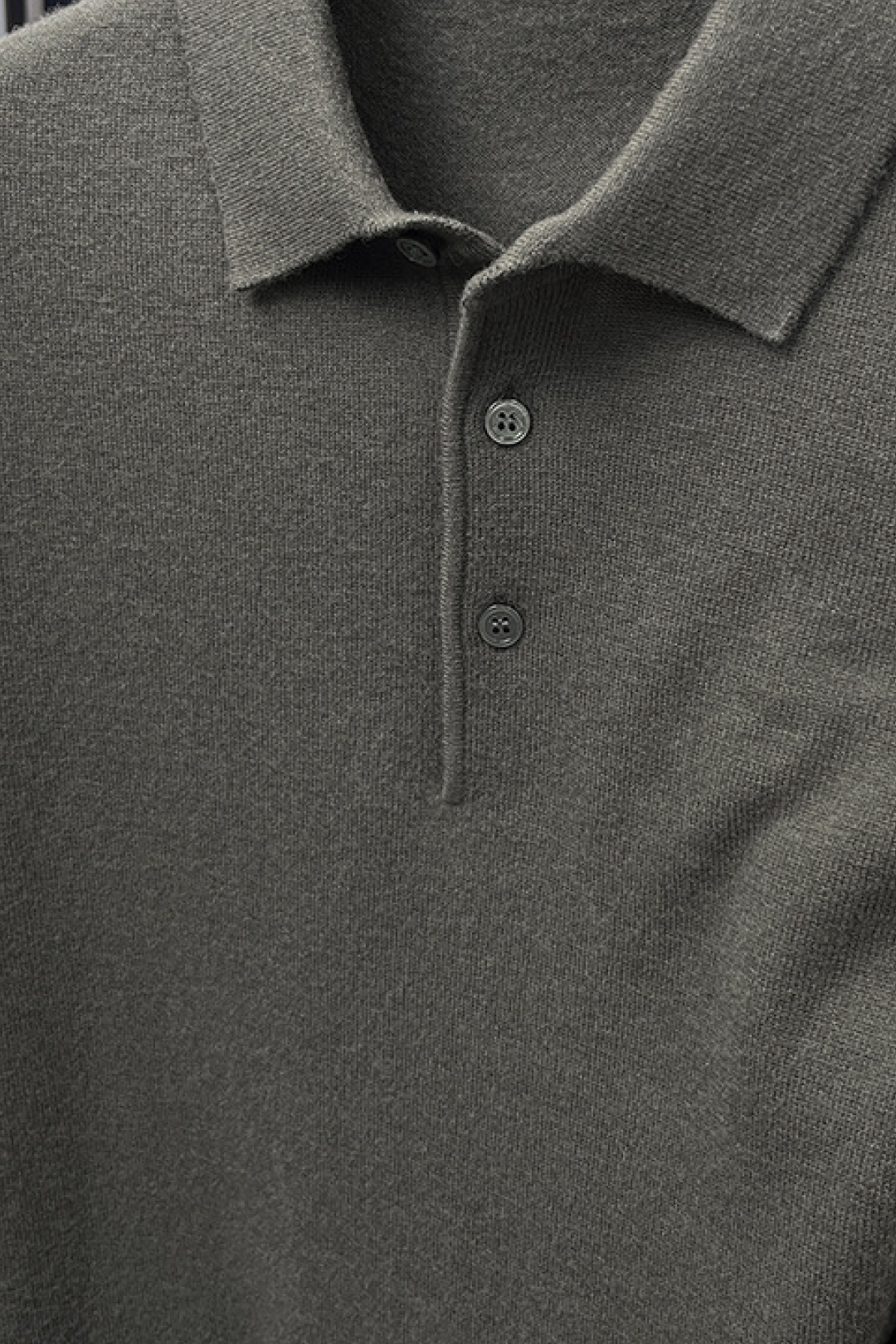 Wool Long-Sleeve Polo