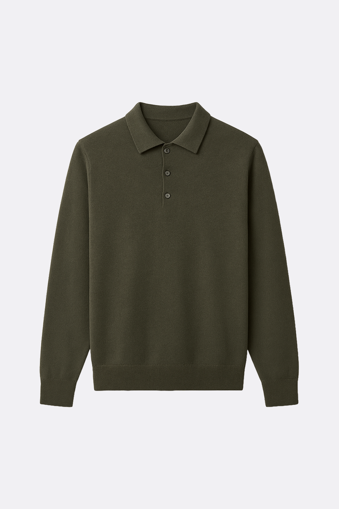Wool Long-Sleeve Polo